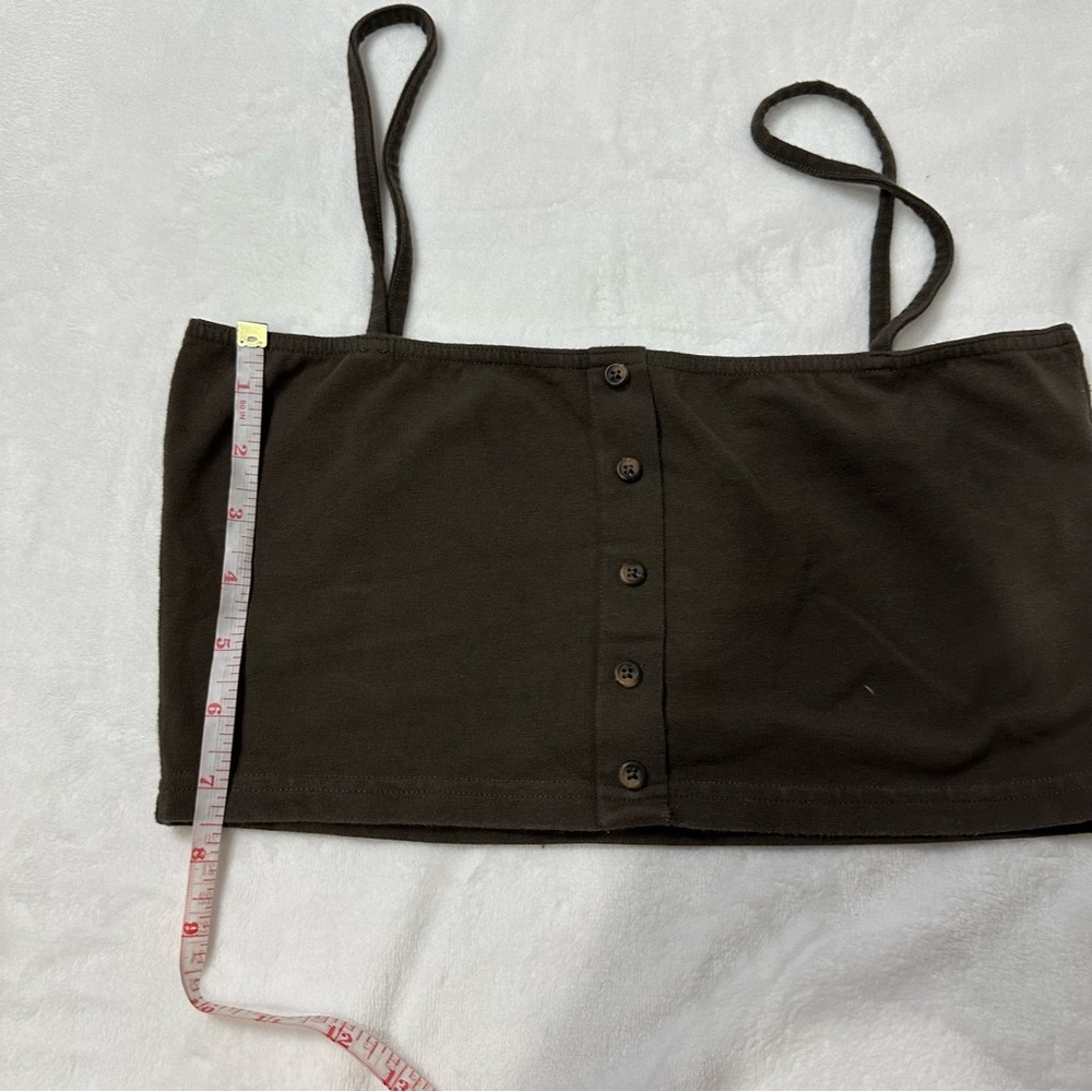 Brandy Melville Dark Brown Buttoned Crop Top.‎ Size S - Picture 4 of 6